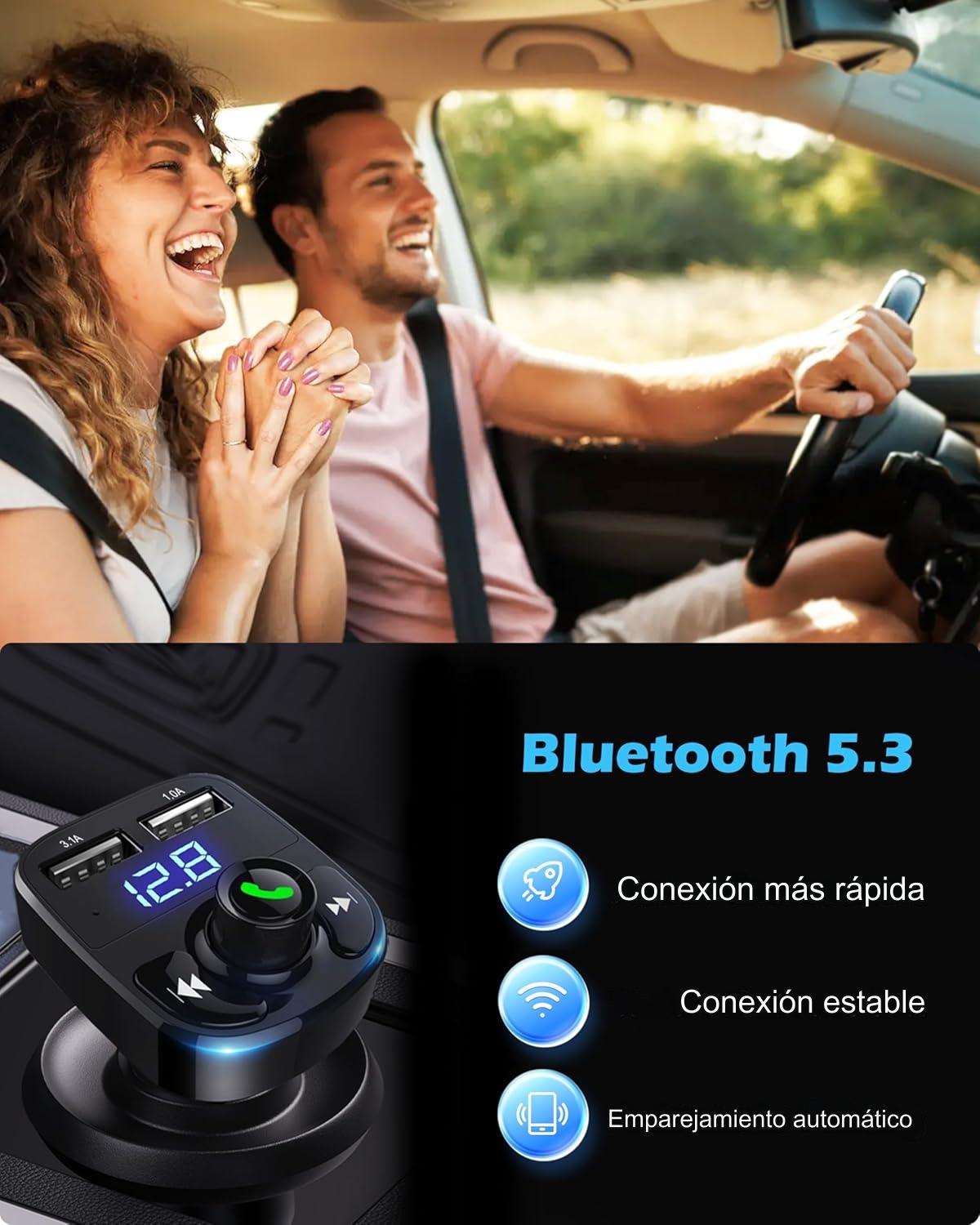 TRANSMISOR BLUETOOTH CON CARGA RÁPIDA PARA CARRO