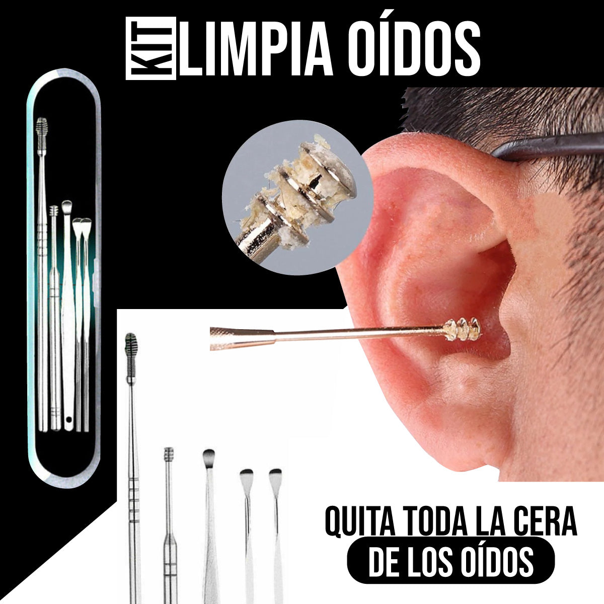 KIT LIMPIADOR DE OIDOS